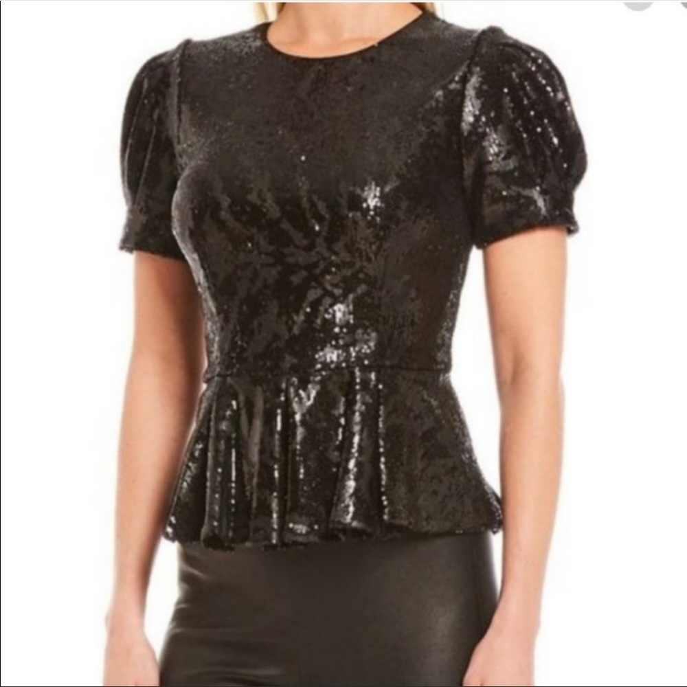 Antonio Melani Sequined Peplum Top